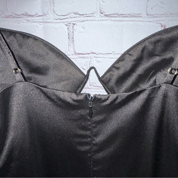 Oh Polly Black Satin Underwire Cutout Dress Size 4 - Picture 8 of 10